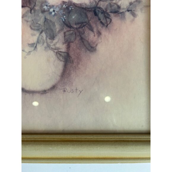 Vintage Floral Watercolor Print By Rusty - Picture 4 of 6